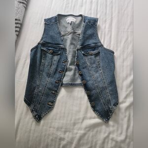 NWOT Denim Button-Up Vest